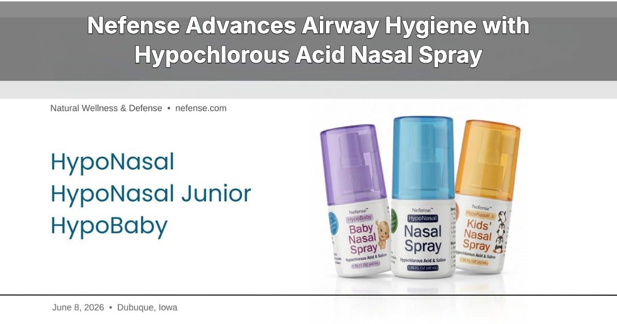 Nefense Launches Hypochlorous Acid Nasal Spray Line for Drug-Free Respiratory Wellness